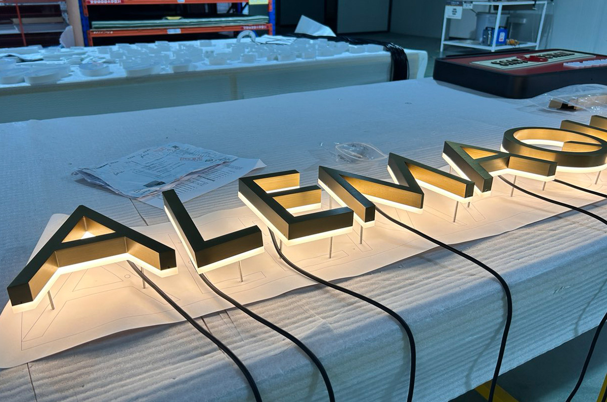 Backlit signs for creator studios